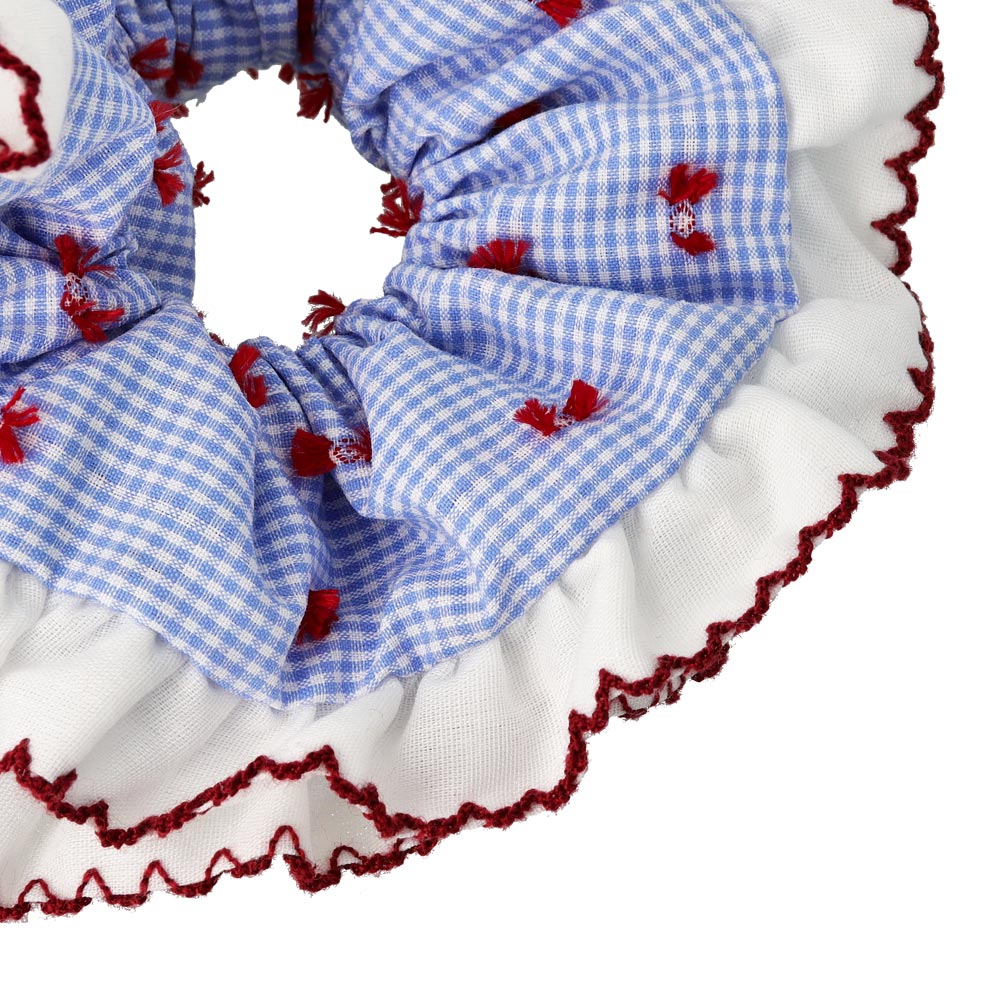 Gingham Scallop Scrunchie