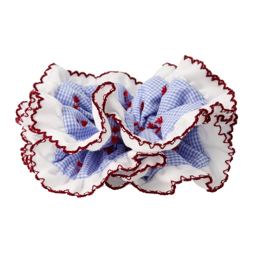Gingham Scallop Scrunchie