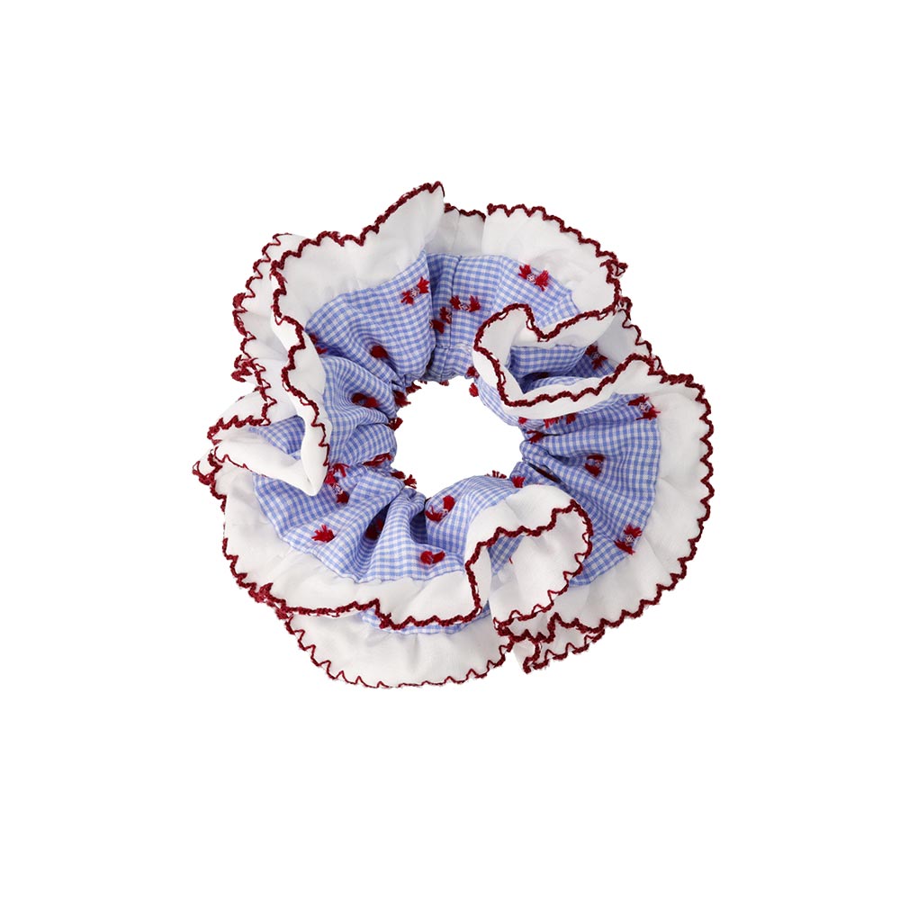 Gingham Scallop Scrunchie