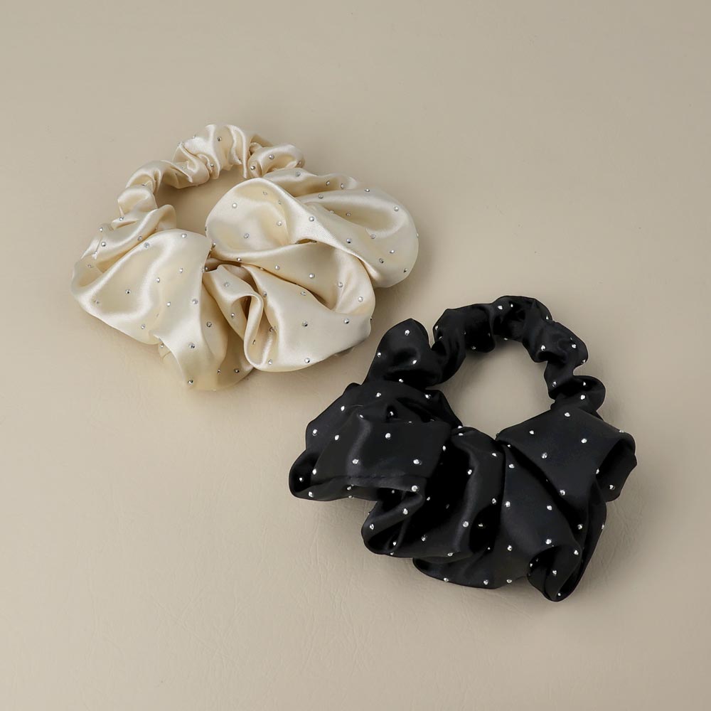 Metallic Dot Satin Scrunchie