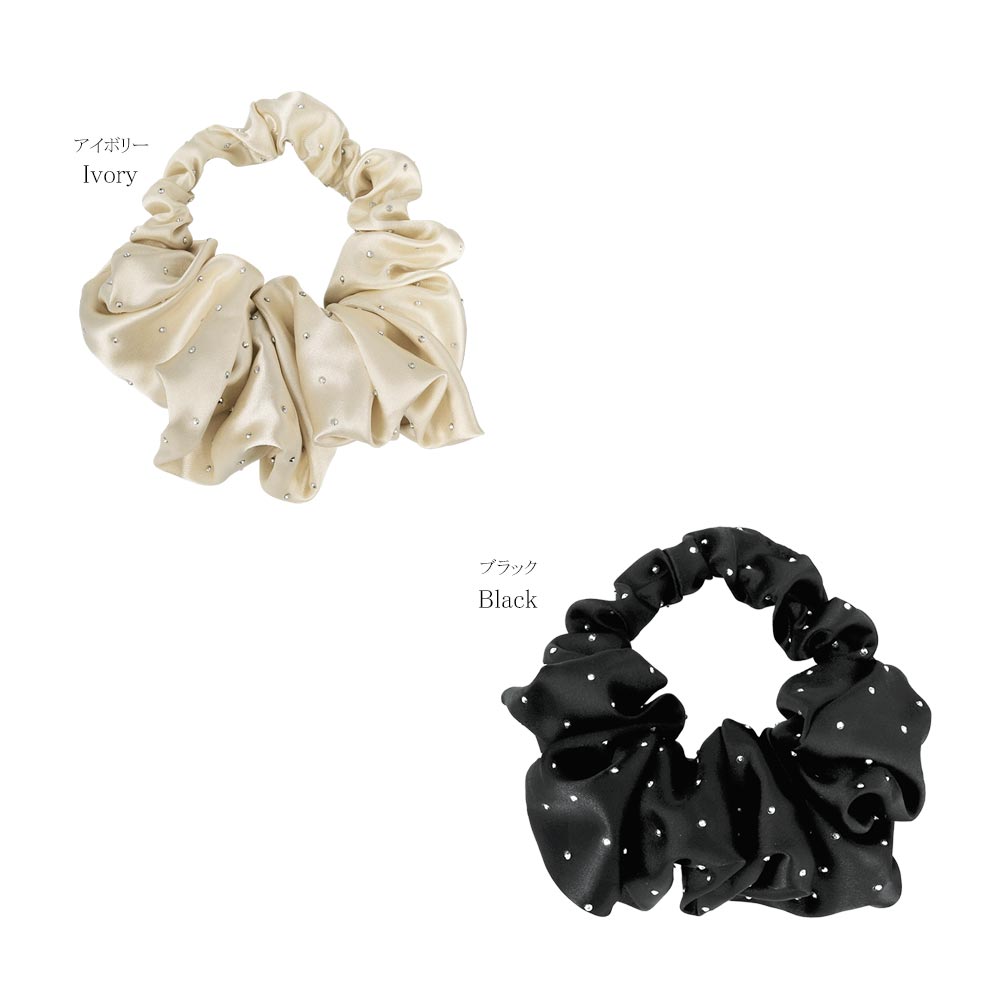 Metallic Dot Satin Scrunchie