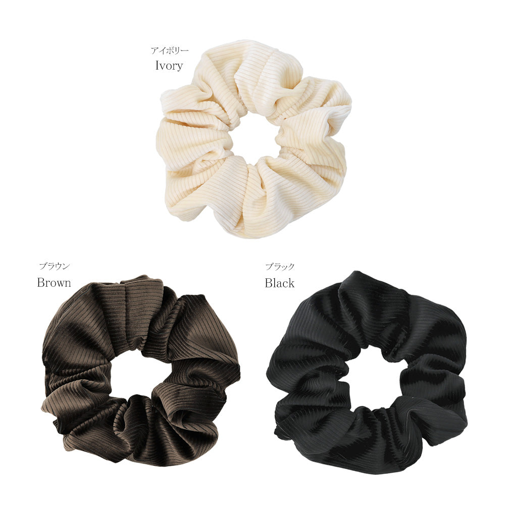 Neutral Tone Textured Velvet Scrunchie