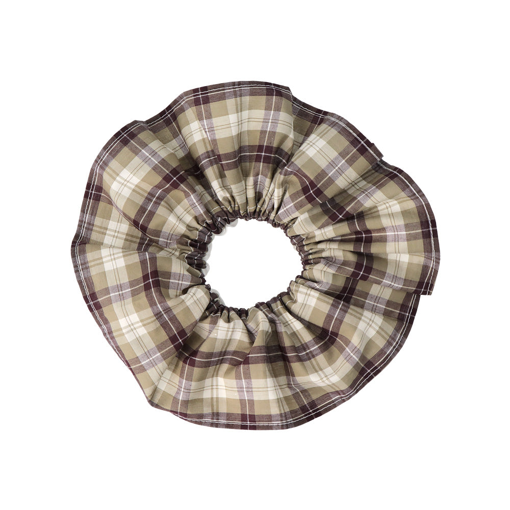 Lace and Plaid Layered Scrunchie