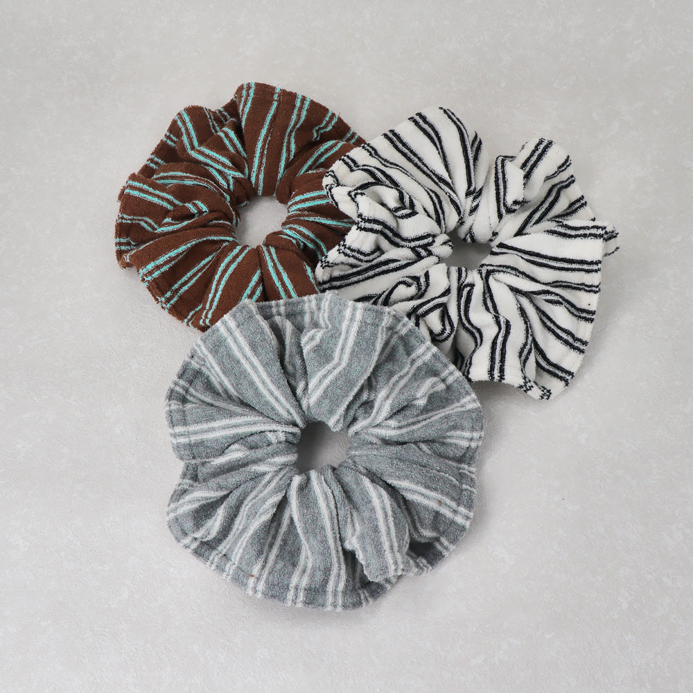 Stripe Print Brushed Scrunchie