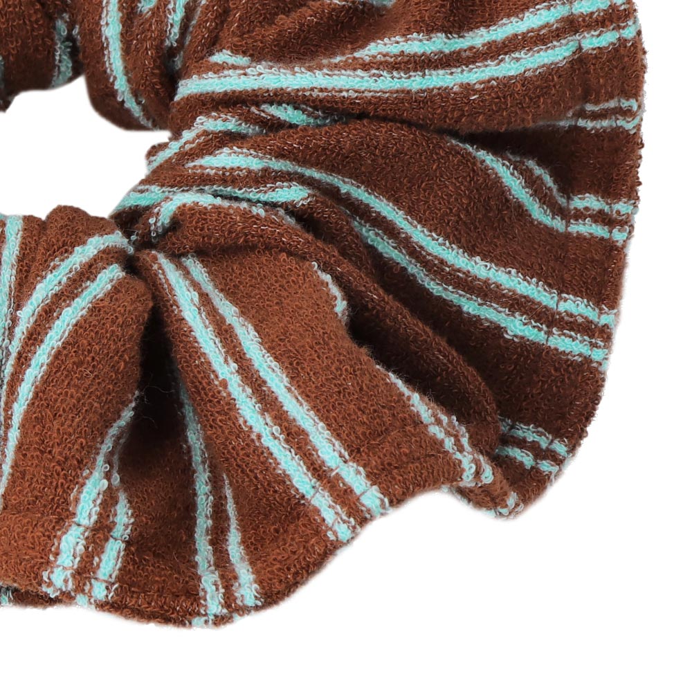 Stripe Print Brushed Scrunchie