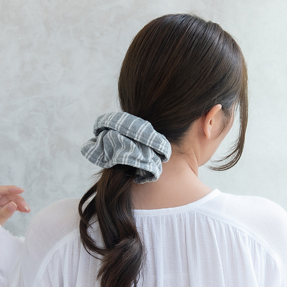 Stripe Print Brushed Scrunchie