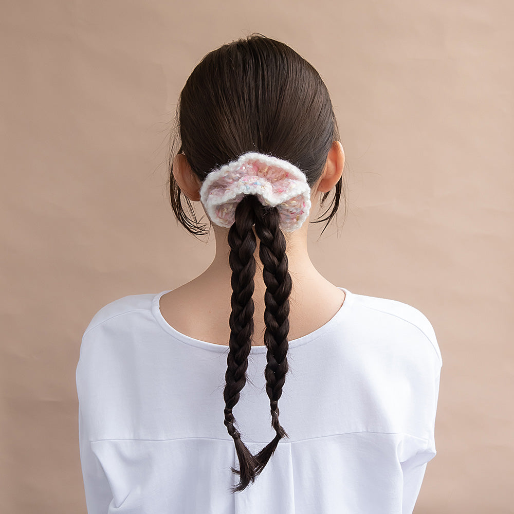 Knitted Pastel Scrunchie