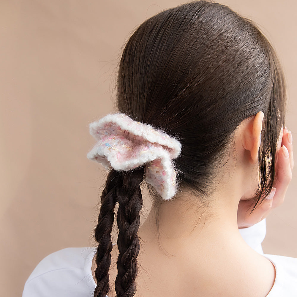 Knitted Pastel Scrunchie