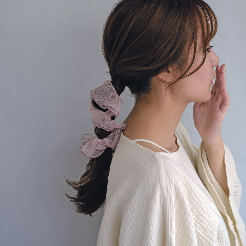 Sheer Long Mesh Scrunchie