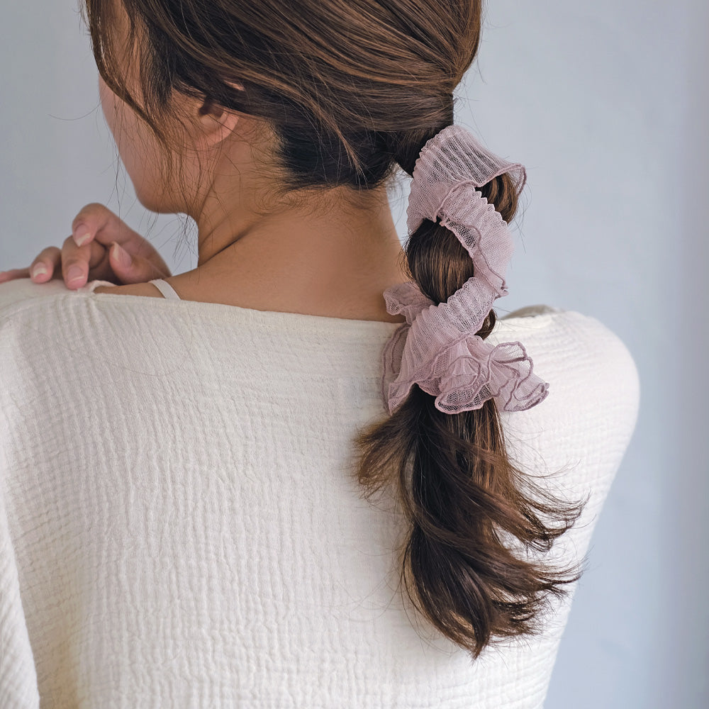 Sheer Long Mesh Scrunchie - osewaya