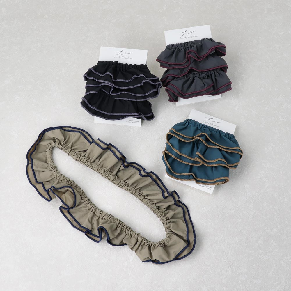 Contrast Trim Long Scrunchie