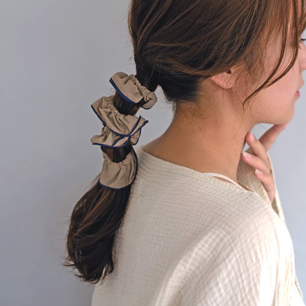 Contrast Trim Long Scrunchie