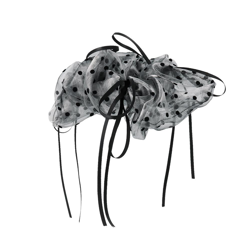 Skinny Bow Polka Dot Scrunchie