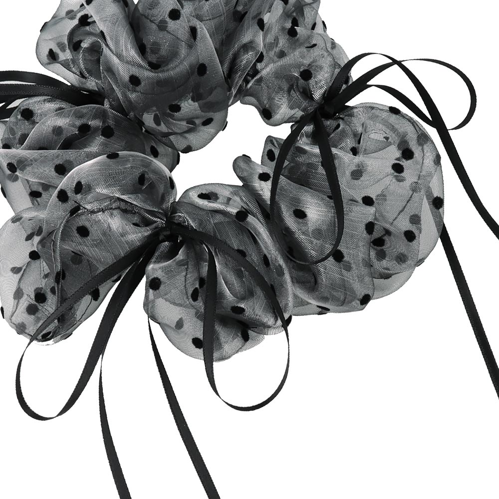 Skinny Bow Polka Dot Scrunchie