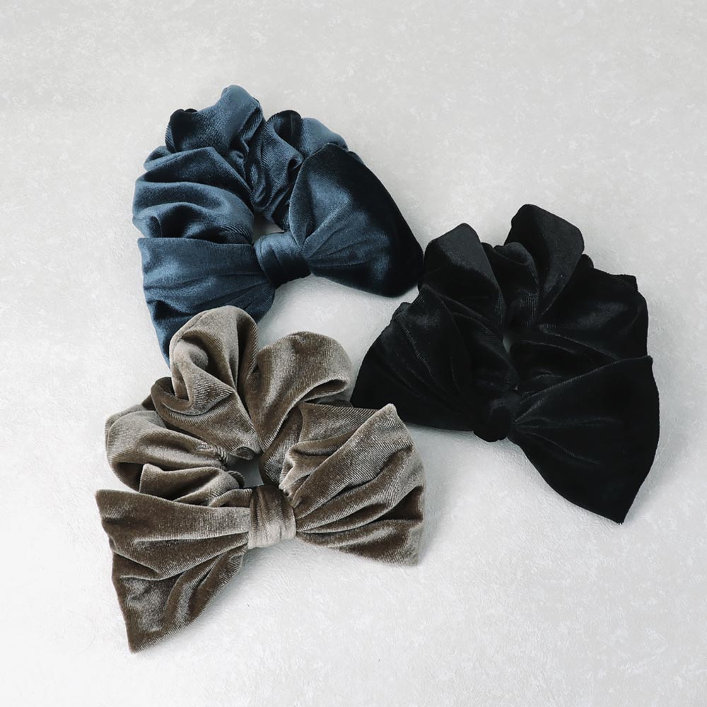 Large Velvet Bow Scrunchie