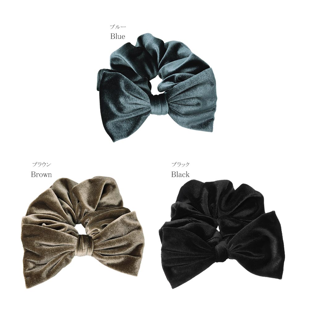 Large Velvet Bow Scrunchie