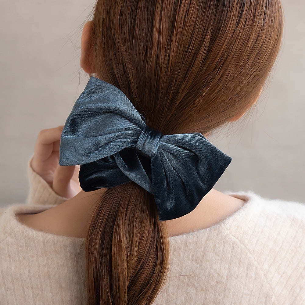 Large Velvet Bow Scrunchie