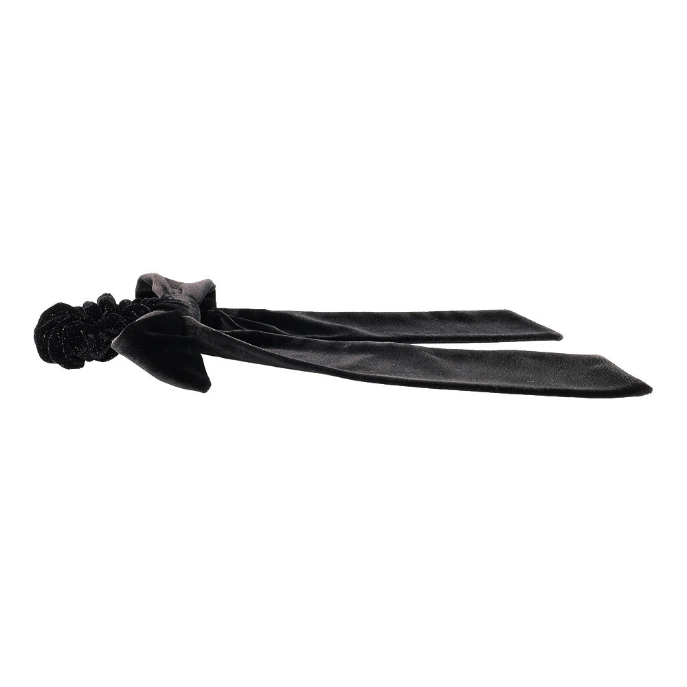 Black Long Tail Bow Scrunchie