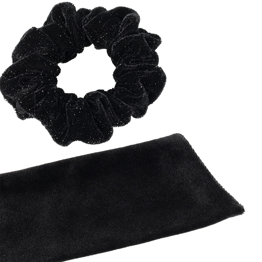 Black Long Tail Bow Scrunchie