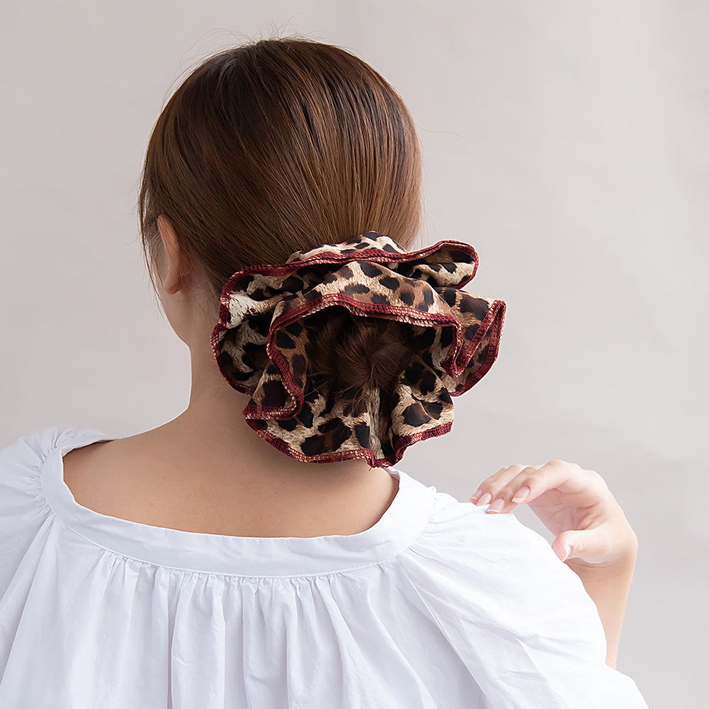 Large Leopard Print Scrunchie