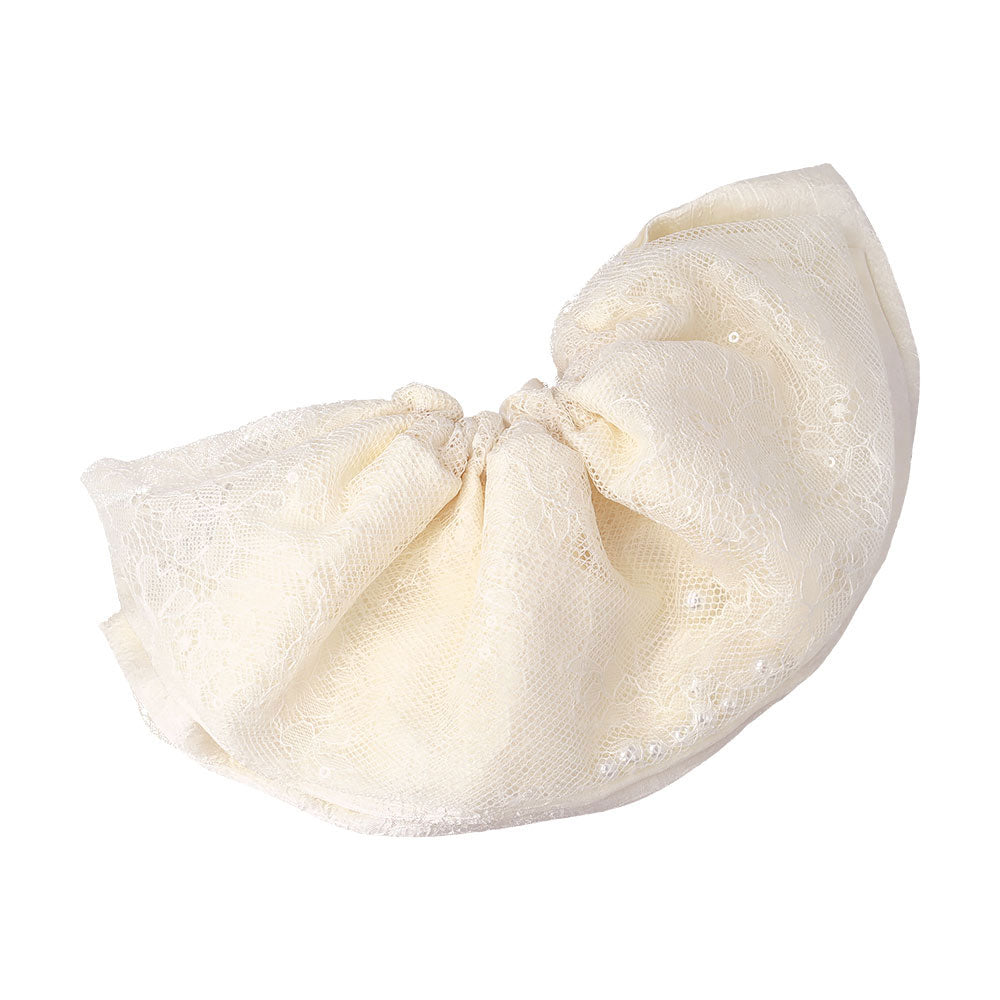 Oversized Floral Lace Scrunchie