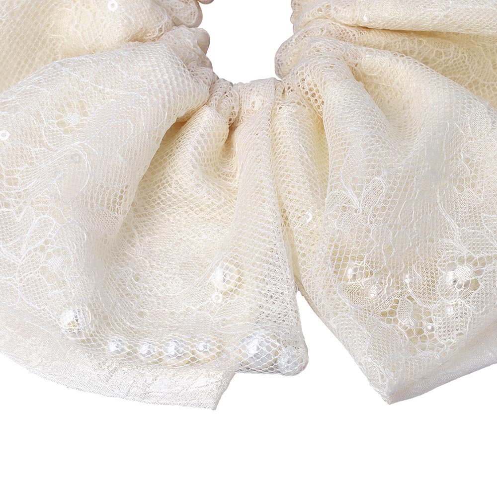 Oversized Floral Lace Scrunchie