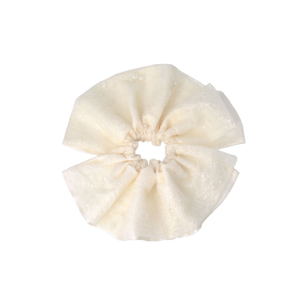 Oversized Floral Lace Scrunchie