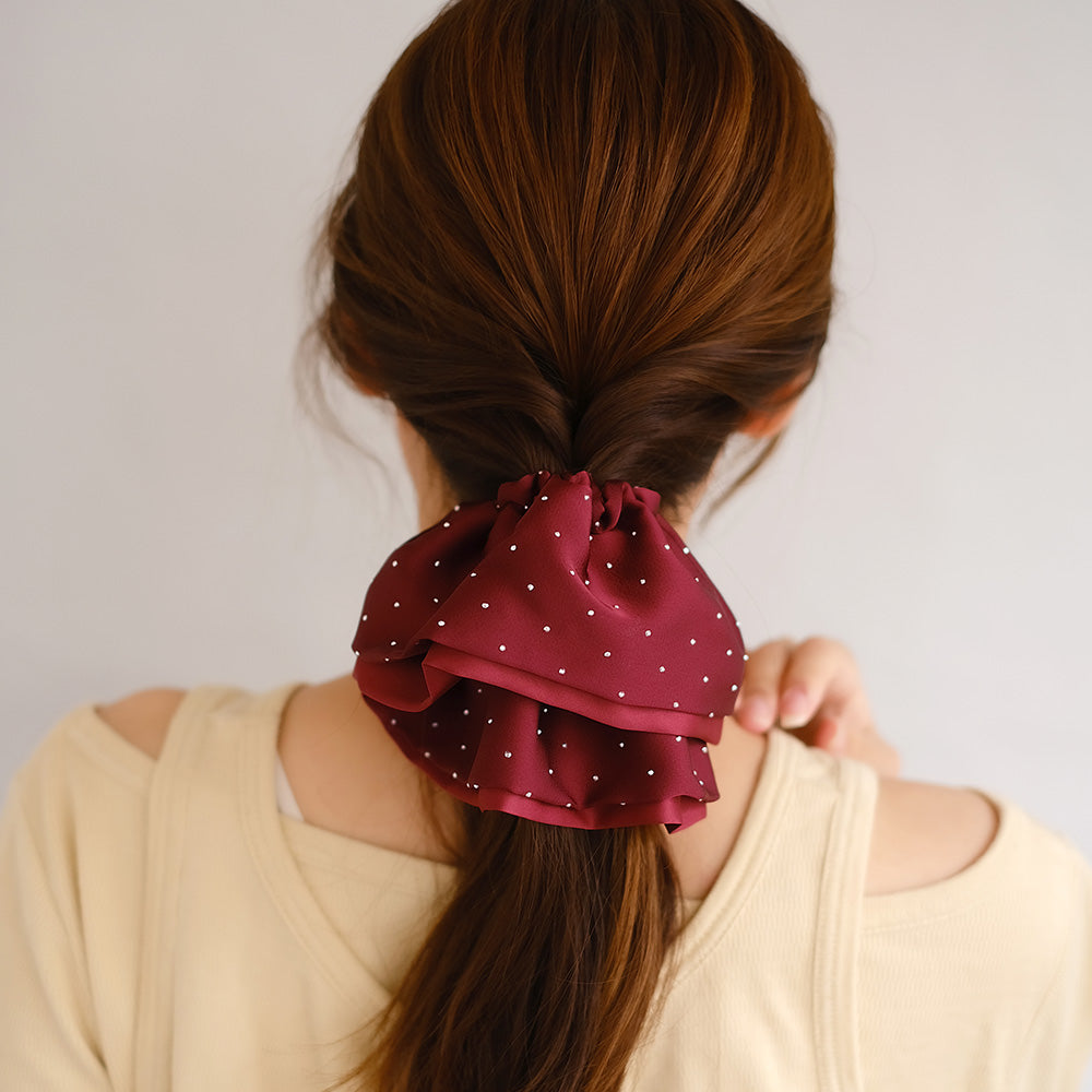 Oversized Metallic Dot Scrunchie