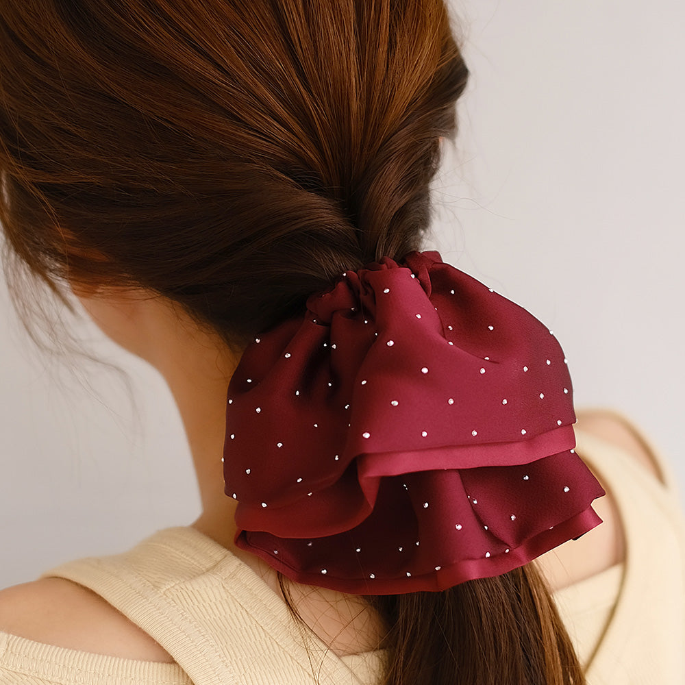 Oversized Metallic Dot Scrunchie - osewaya