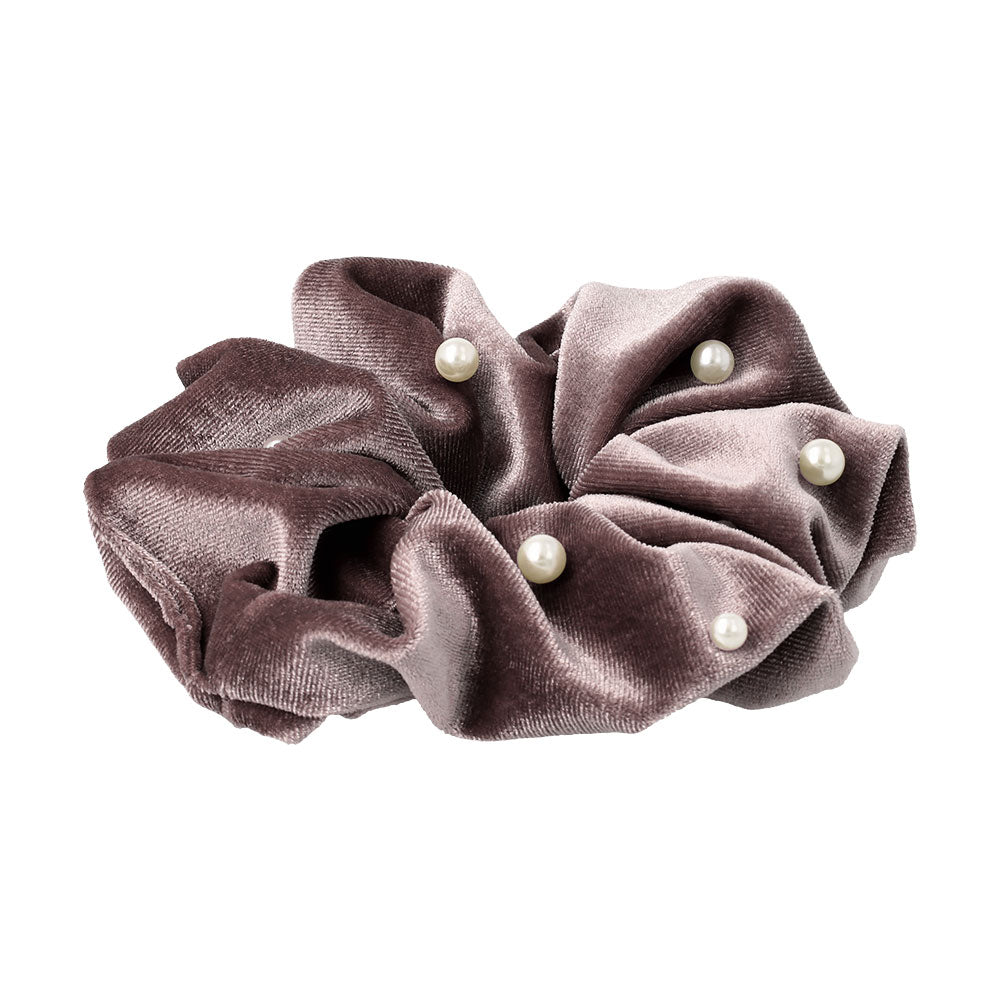 Pearl Embellished Velvet Scrunchie