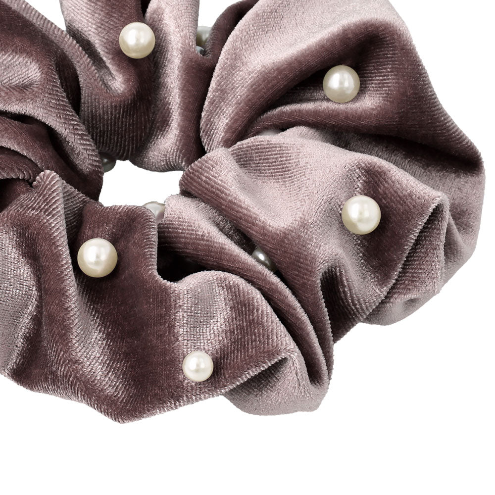 Pearl Embellished Velvet Scrunchie