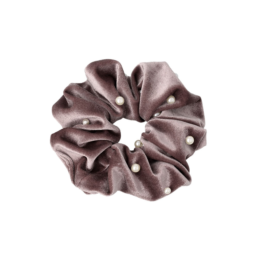 Pearl Embellished Velvet Scrunchie