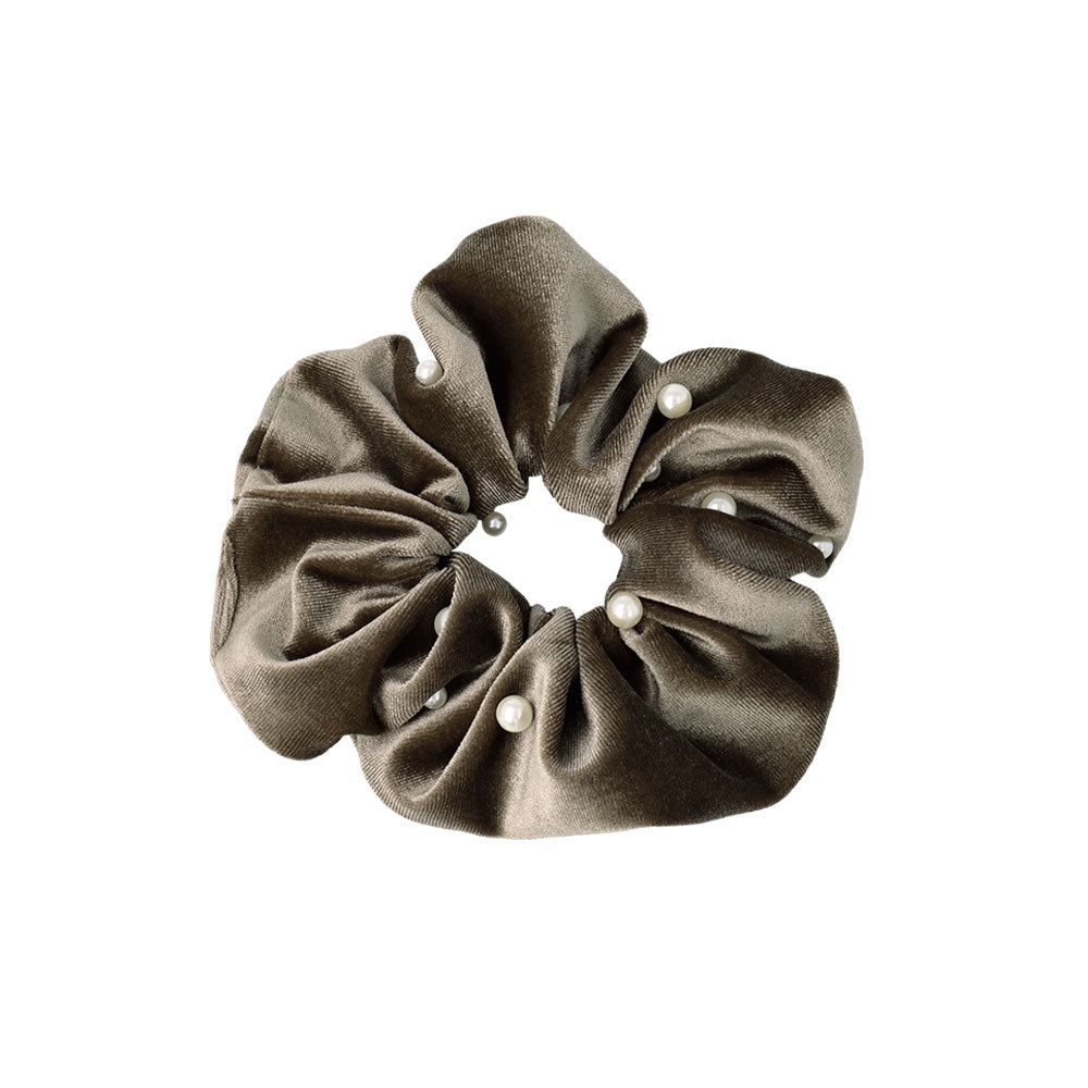 Pearl Embellished Velvet Scrunchie