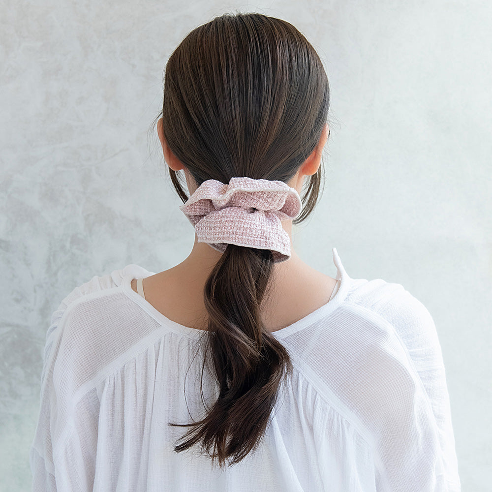 Trimmed Tweed Scrunchie