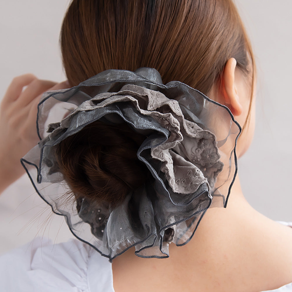Oversized Sheer Layered Scrunchie