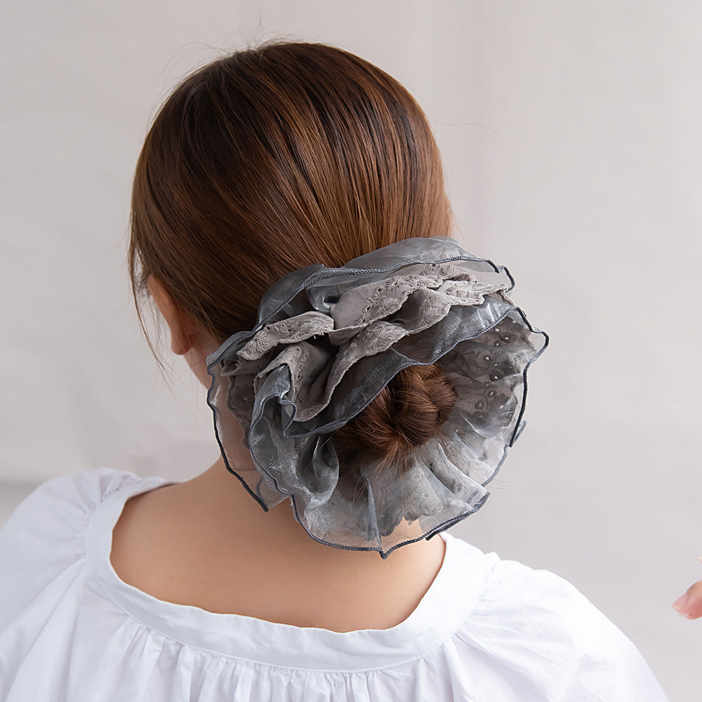 Oversized Sheer Layered Scrunchie