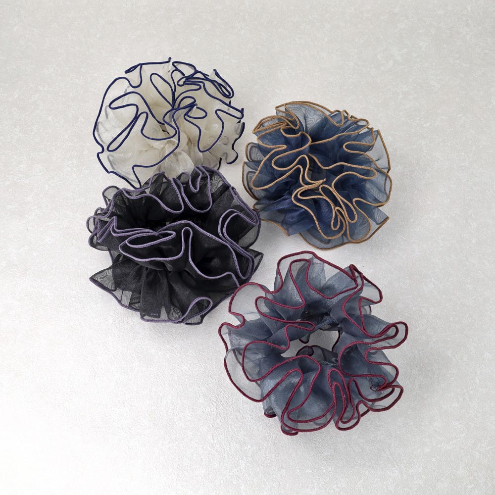 Contrast Trim Sheer Scrunchie