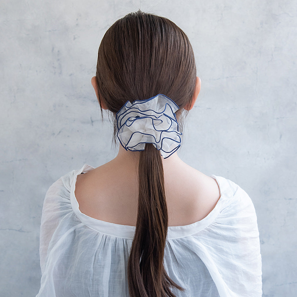 Contrast Trim Sheer Scrunchie