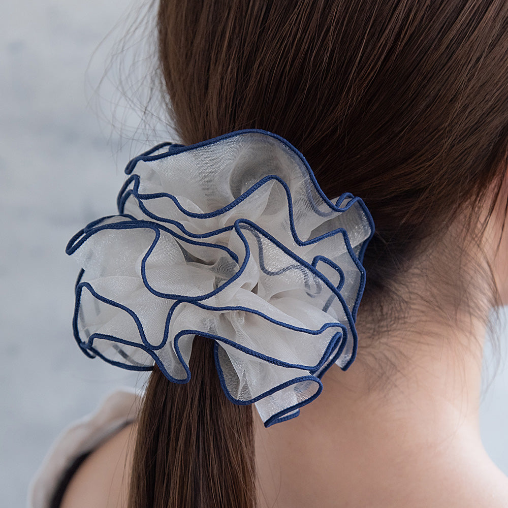 Contrast Trim Sheer Scrunchie