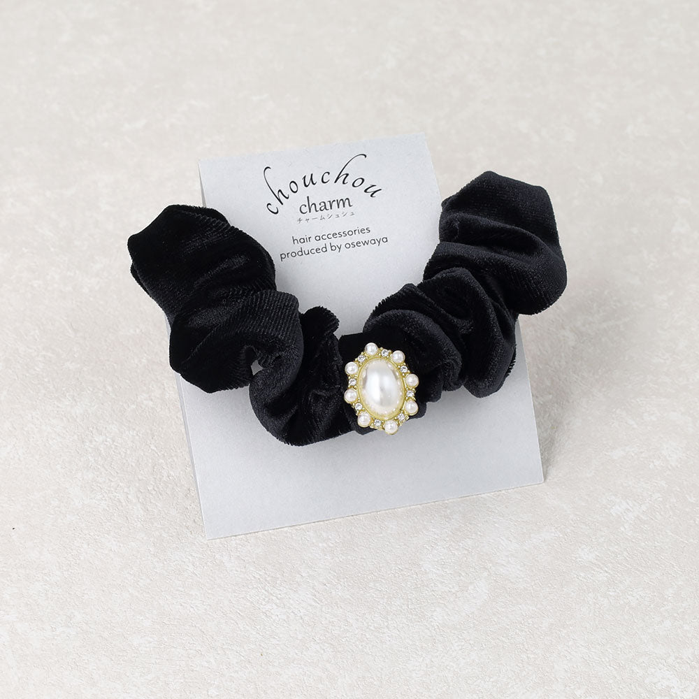 Oval Bijou Velvet Scrunchie