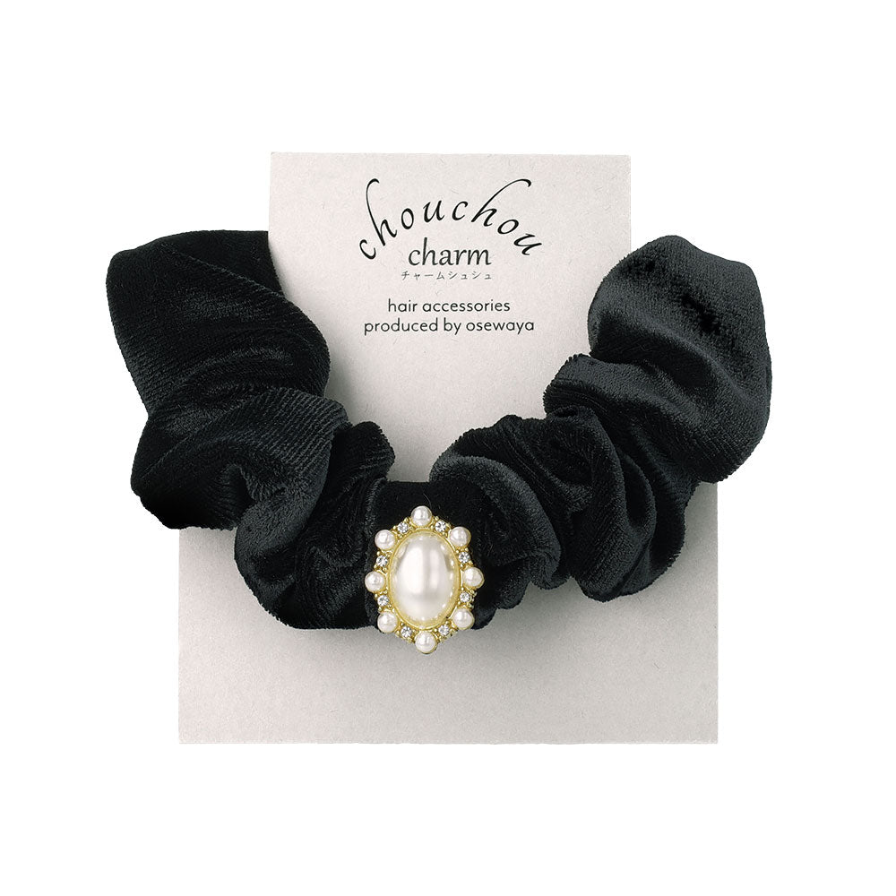 Oval Bijou Velvet Scrunchie