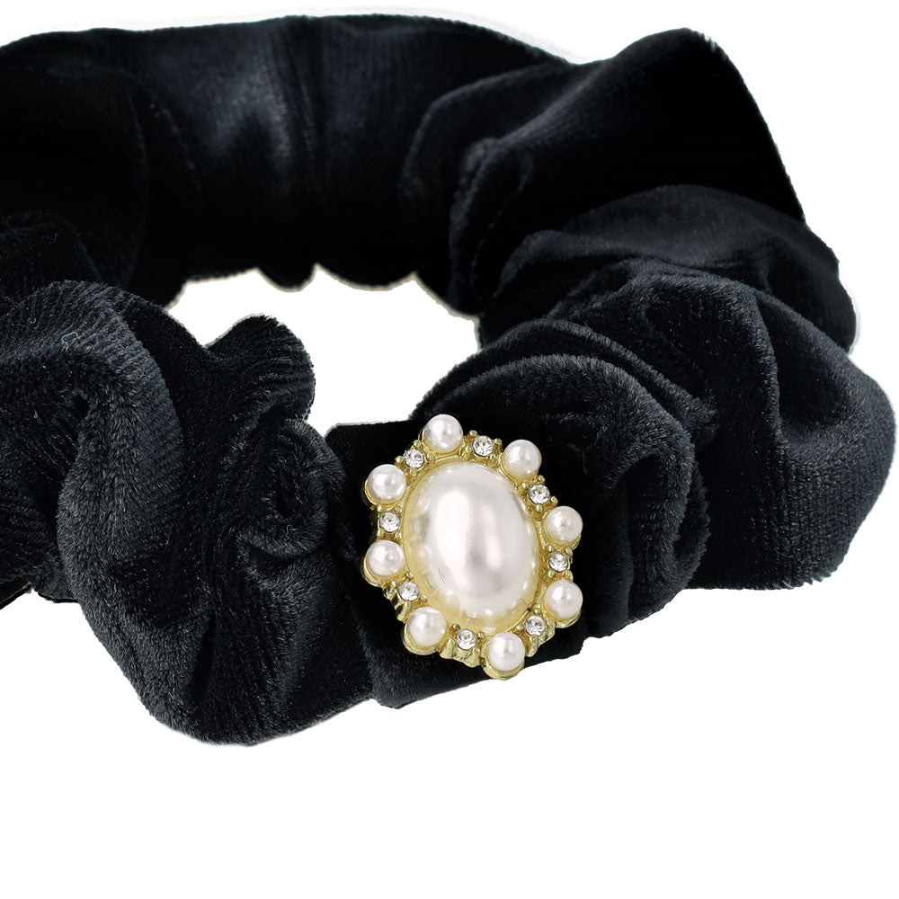 Oval Bijou Velvet Scrunchie