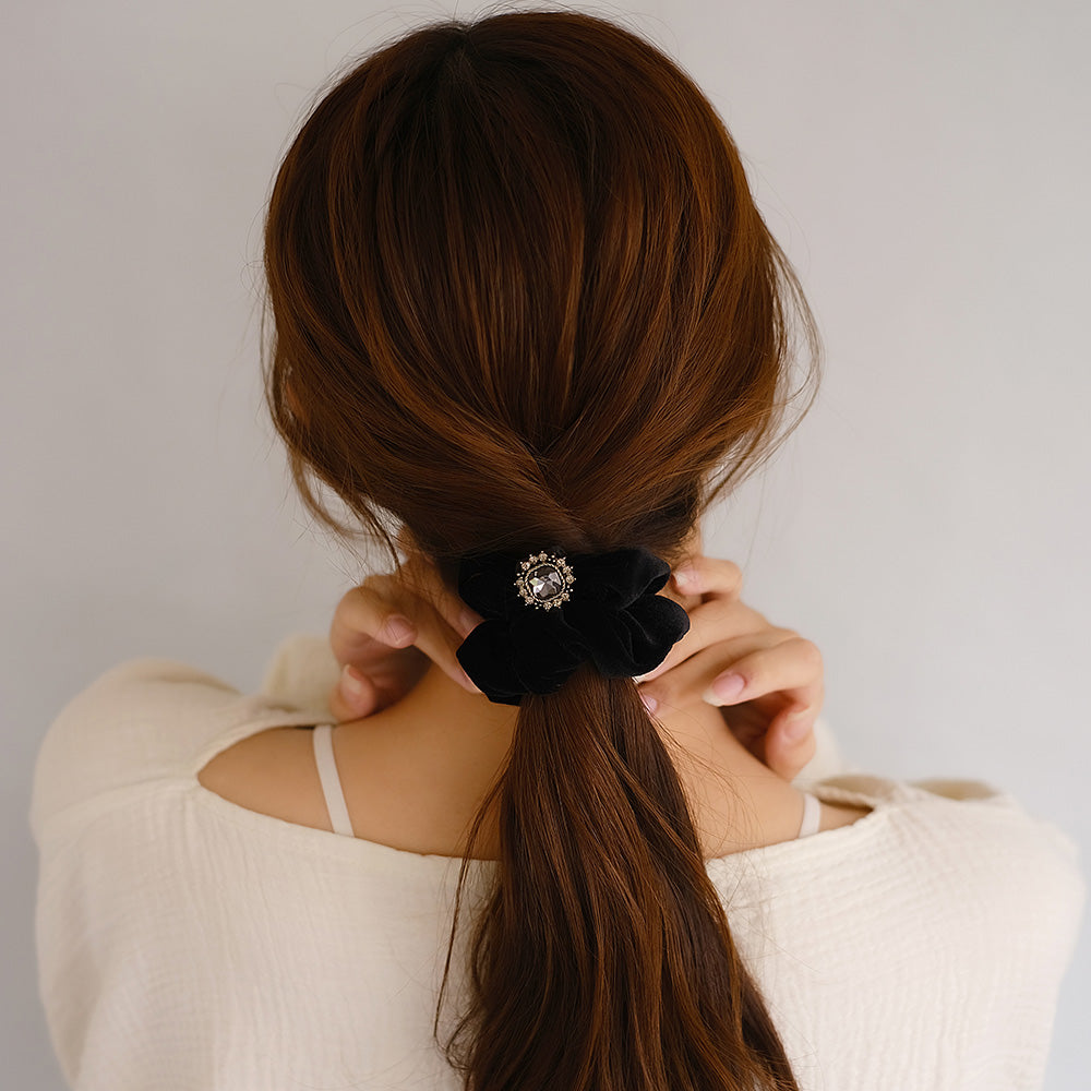 Square Bijou Velvet Scrunchie
