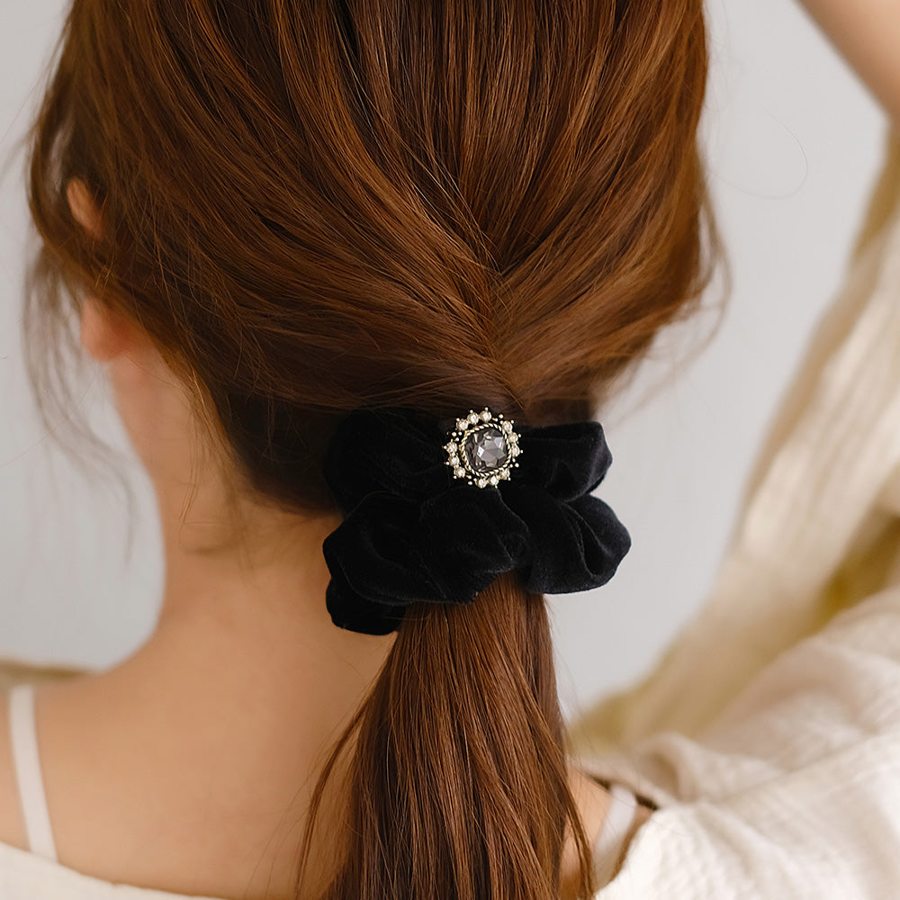 Square Bijou Velvet Scrunchie