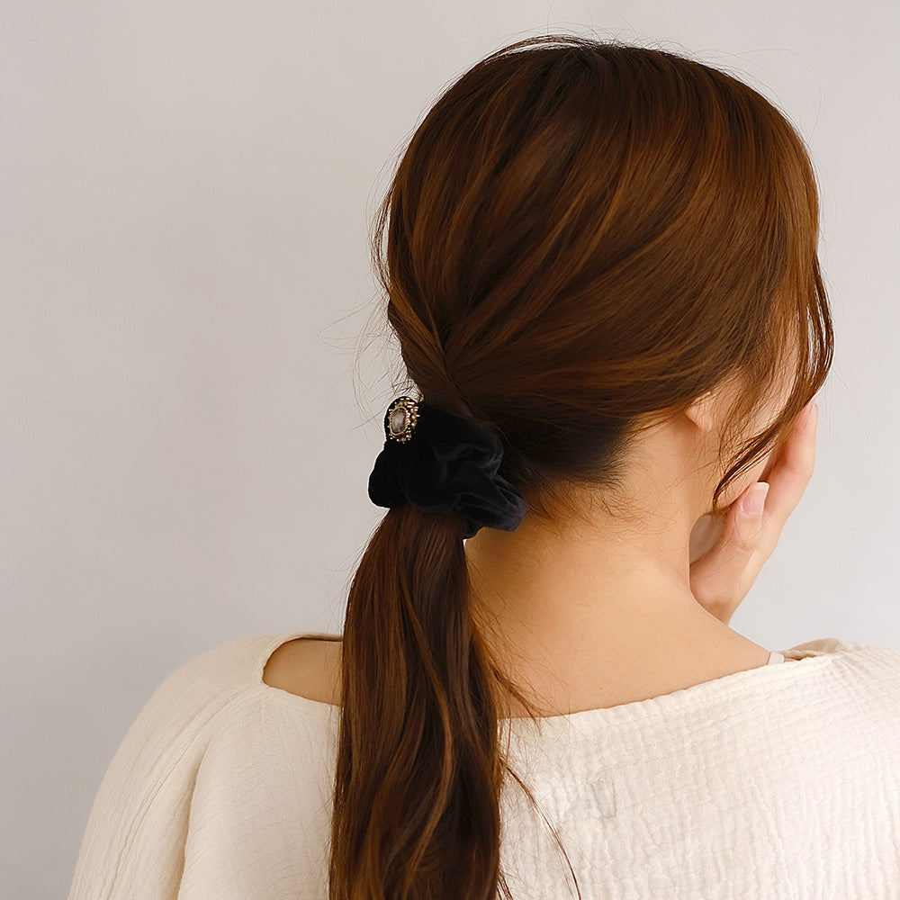 Square Bijou Velvet Scrunchie