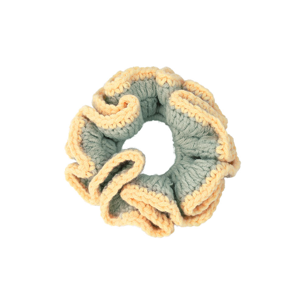 Contrastive Trim Knit Scrunchie