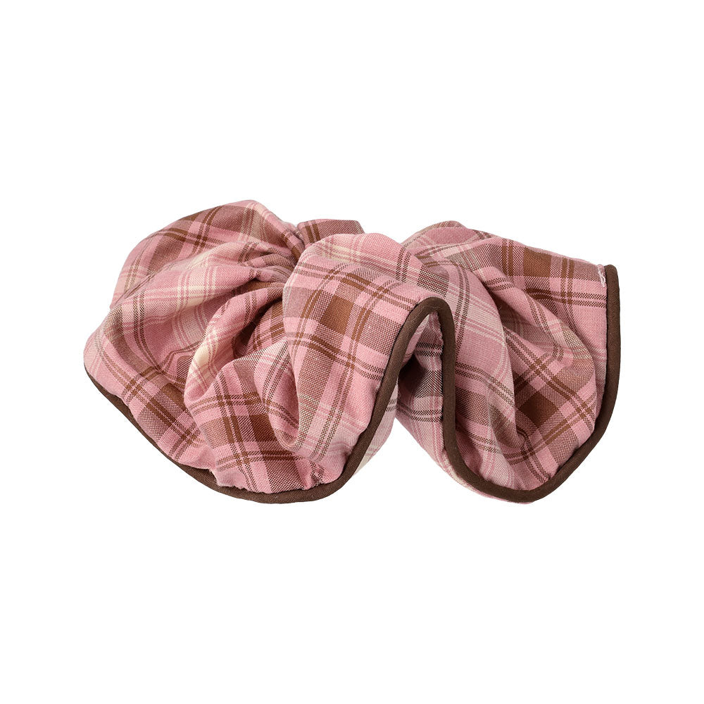 Trimmed Plaid Scrunchie