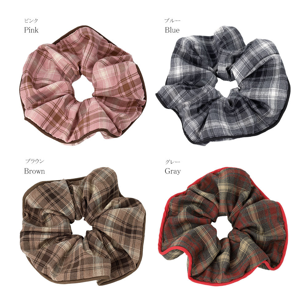 Trimmed Plaid Scrunchie