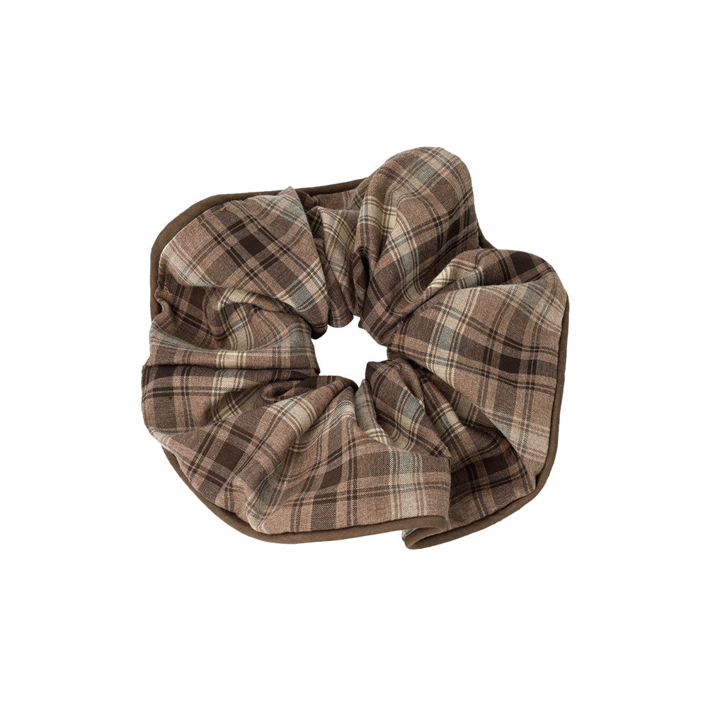 Trimmed Plaid Scrunchie
