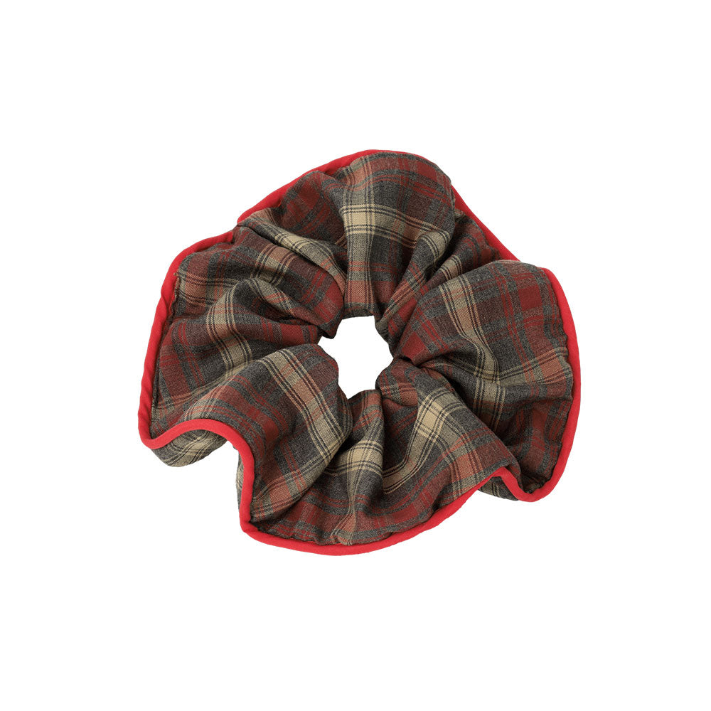 Trimmed Plaid Scrunchie